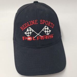Vintage Polaris Hat Strapback (Fits Small) Black Red Redline Sports Racing ATV